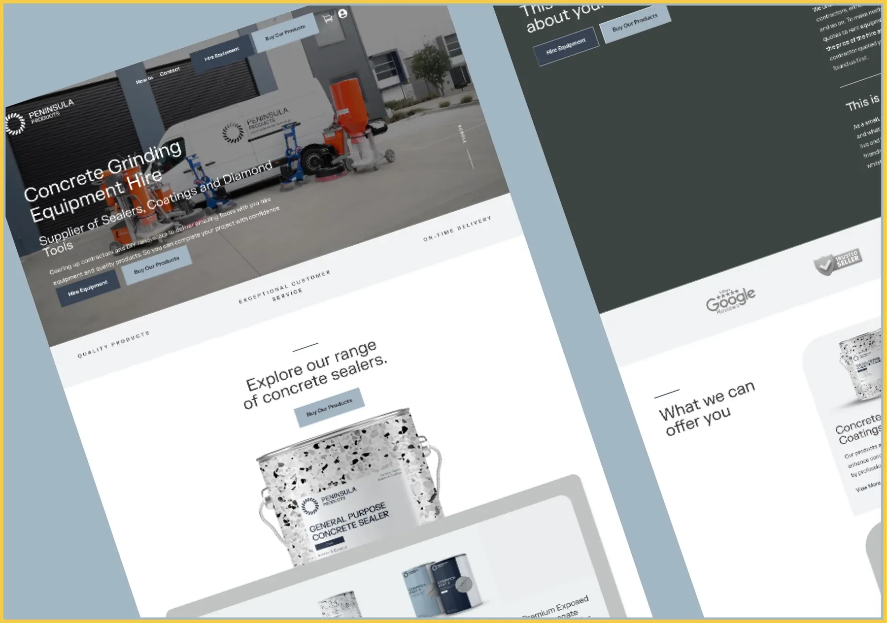 The final homepage design.