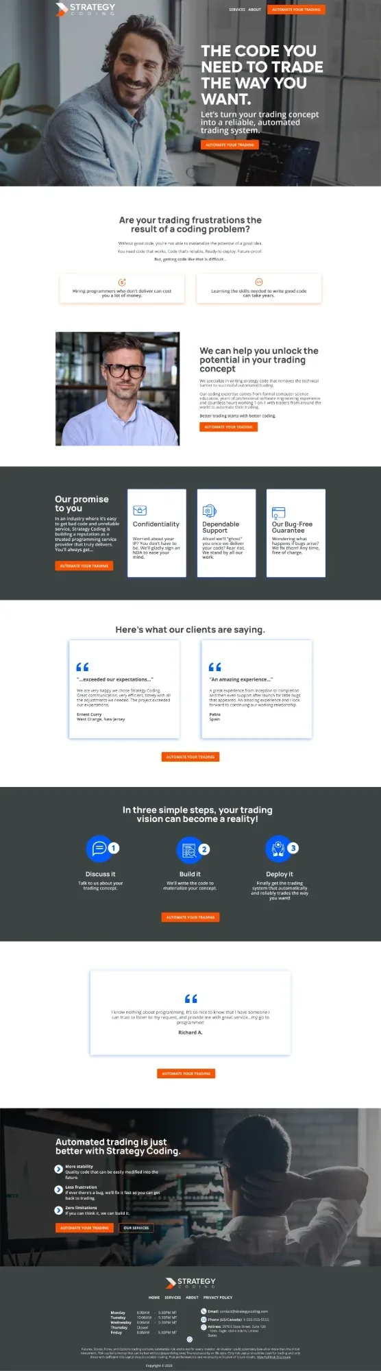 Homepage of Strategy Coding